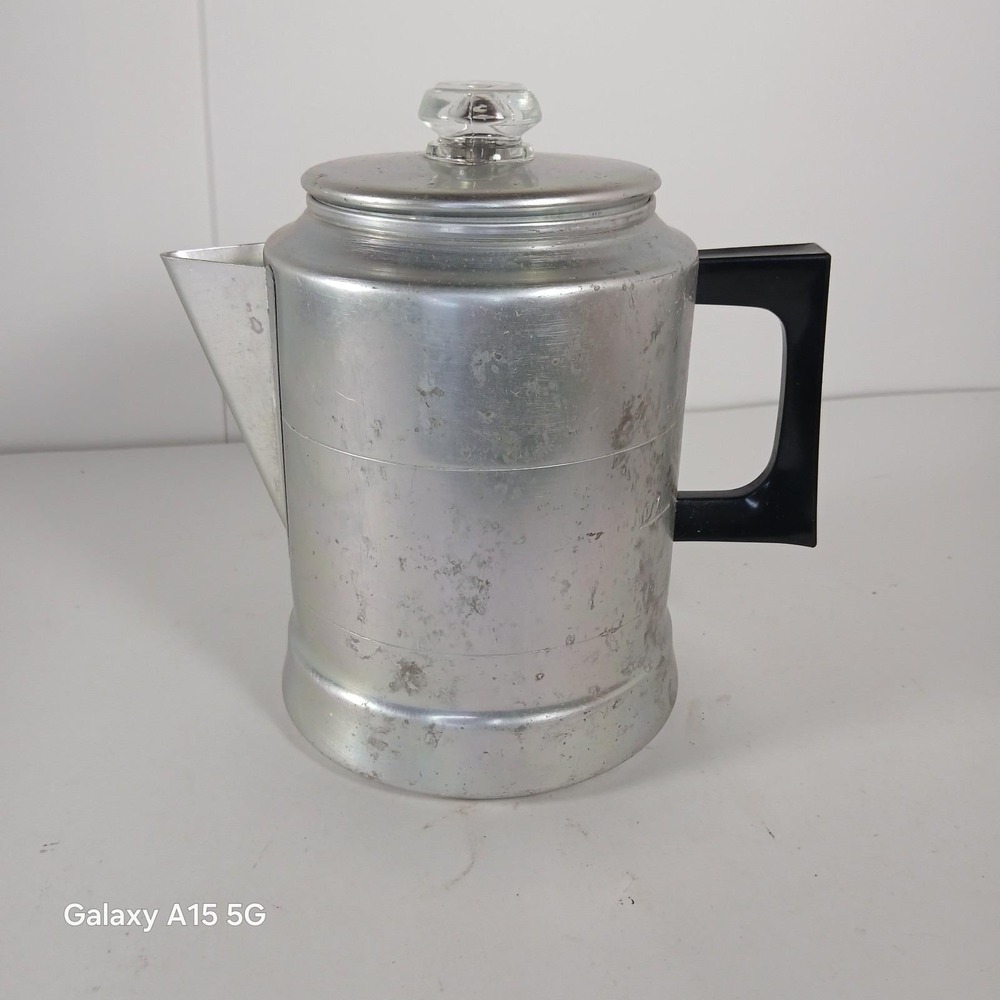 Vintage COMET "The Popular Aluminum" 5 Cups Coffee Pot Percolator - Made in USA
